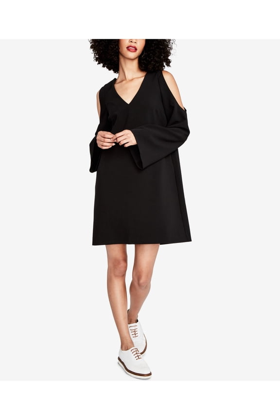 RACHEL ROY $129 Womens New 1007 Red Bell Sleeve V Neck Mini Shift Dress L B+B