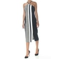thumbnail image 1 of RACHEL ROY $139 Womens New 1113 Black Slitted Halter Midi Body Con Dress 2 B+B, 1 of 2