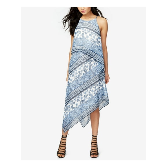RACHEL ROY $149 Womens New 1422 Blue White Printed Sleeveless Shift Dress 4 B+B