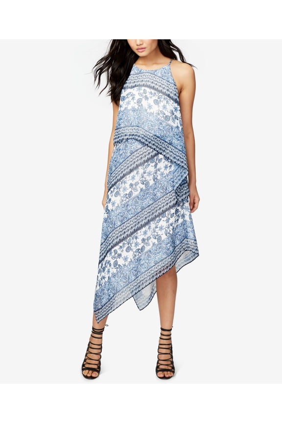 RACHEL ROY $149 Womens New 1422 Blue White Printed Sleeveless Shift Dress 4 B+B