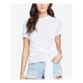 thumbnail image 1 of RACHEL ROY $59 Womens New 1149 White Cropped Tie Front Short Sleeve Top L B+B, 1 of 4