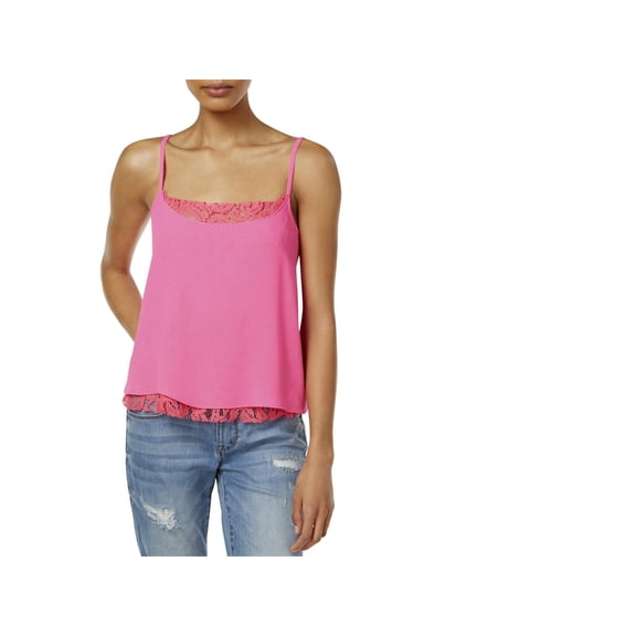 RACHEL ROY $69 Womens New 1030 Pink Lace Square Neck Top XL B+B