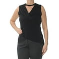 thumbnail image 1 of RACHEL ROY Womens Black Cross Front Sleeveless Keyhole Top  Size: L, 1 of 2