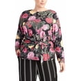 thumbnail image 1 of RACHEL ROY $75 Womens New Ginger Floral e-Front Blouse Black 1X B+B, 1 of 2