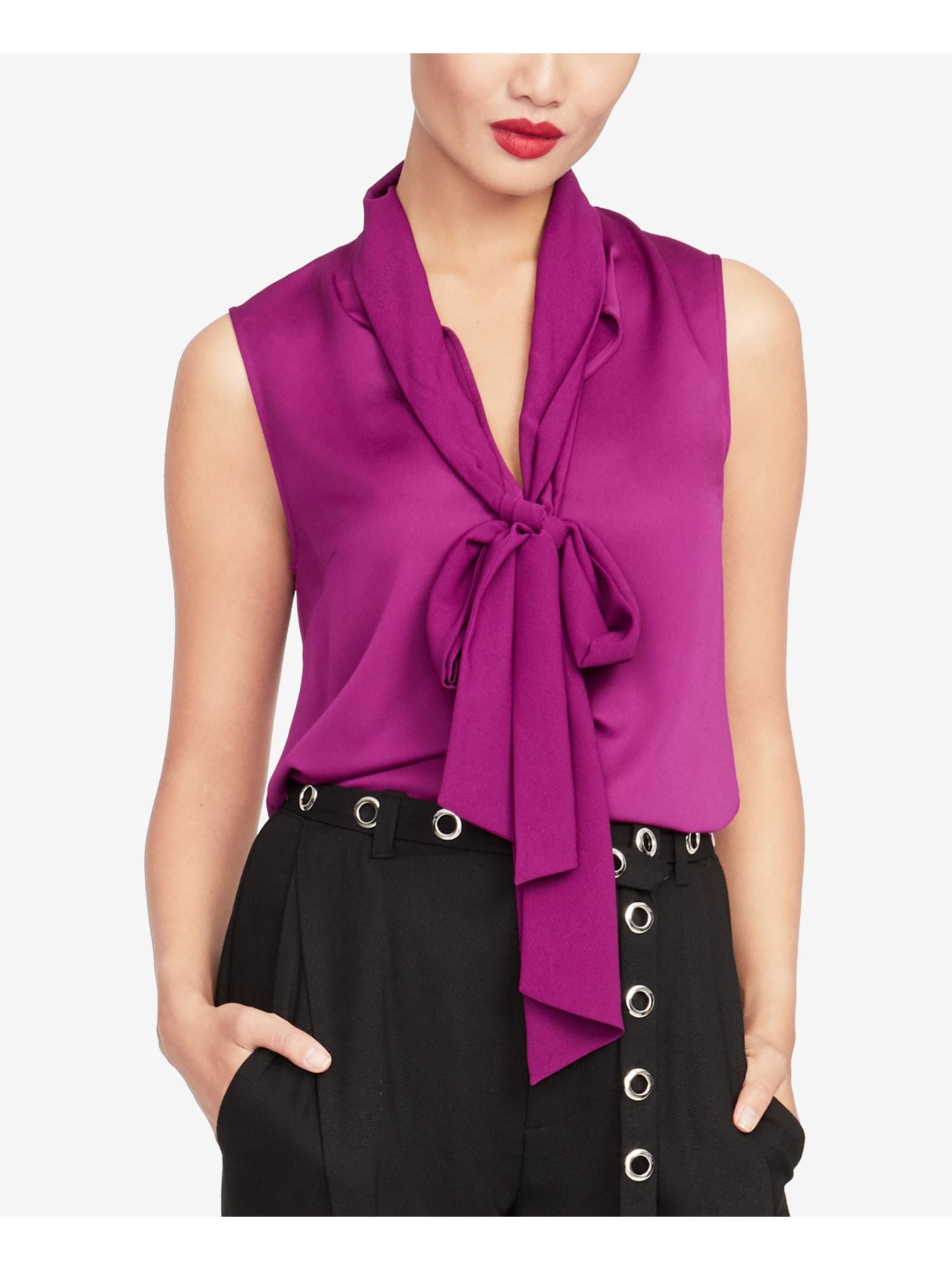 Rachel Roy Women's Surplice Blouse Fucsia Size Small