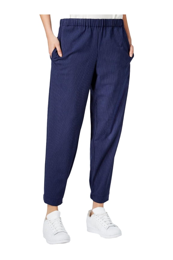 RACHEL ROY $89 Womens New 1118 Navy White Pinstripe Straight leg Pants XL B+B