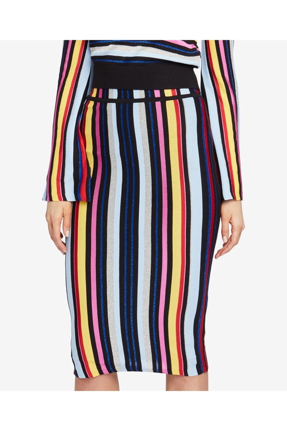 RACHEL ROY $89 Womens New 1191 Black Striped Pencil Skirt XS B+B