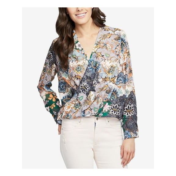 RACHEL ROY $89 Womens New 1288 Beige Floral Long Sleeve Blouse Top 0 B B