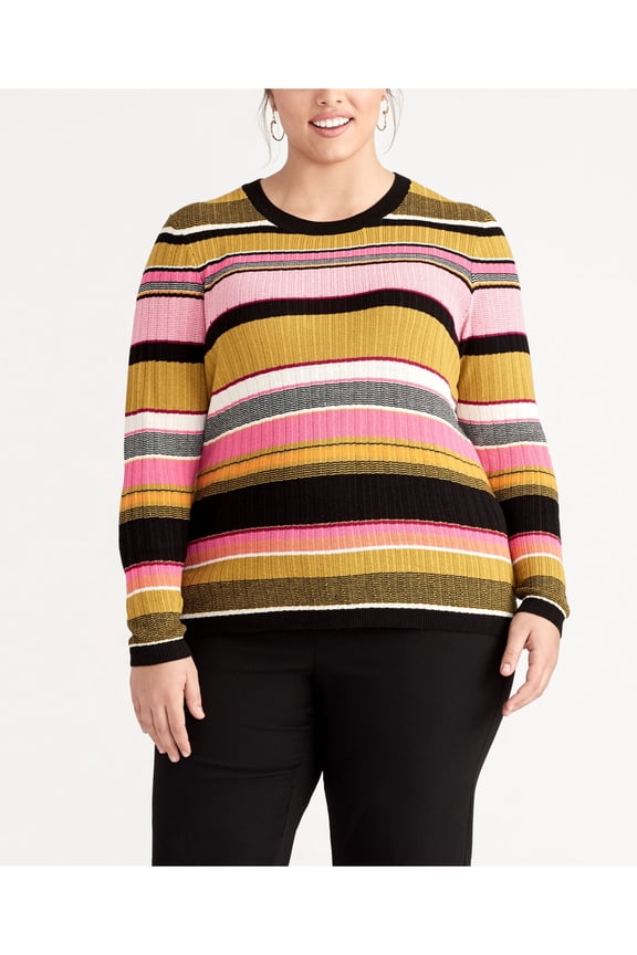 RACHEL ROY $89 Womens New Black Color Block Crew Neck Long Sleeve Top M B+B