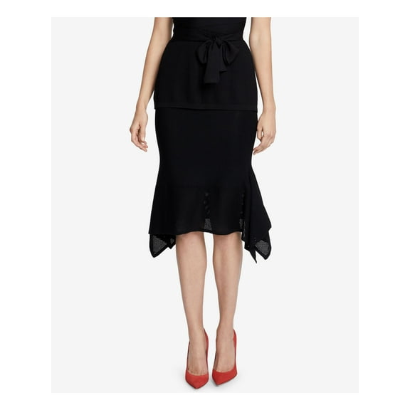 RACHEL ROY $99 Womens New 1056 Black Katelyn Sweater Ruffled Skirt XS B B