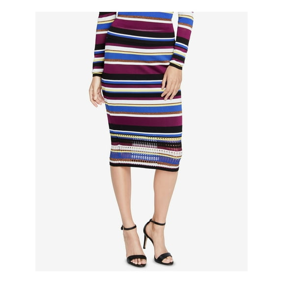 RACHEL ROY $99 Womens New 1304 Black Striped Sweater Midi Skirt XS B B