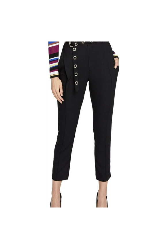 RACHEL ROY $99 Womens New 1306 Black Zane Belted Ankle Pants 8 B+B