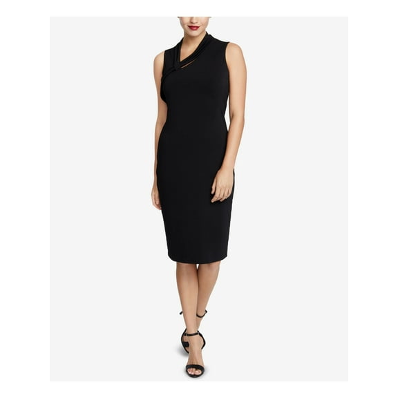 RACHEL ROY $99 Womens New 1431 Black Sleeveless Asymmetrical Body Con Dress L