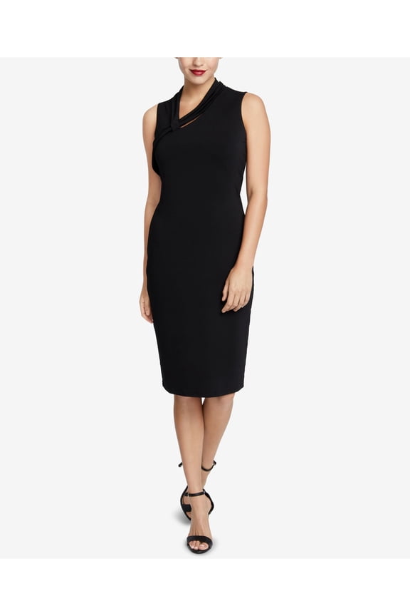 RACHEL ROY $99 Womens New 1431 Black Sleeveless Asymmetrical Body Con Dress L