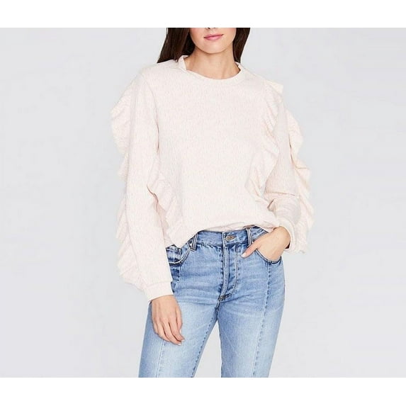 RACHEL ROY CHIC PRINT RUFFLE SLEEVE PULLOVER SWEATER Sz S NWT $ 79