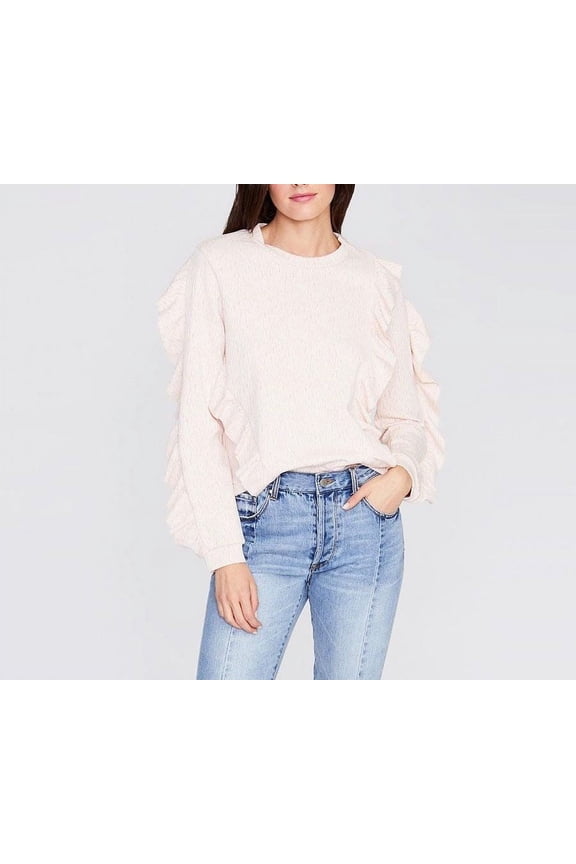 RACHEL ROY CHIC PRINT RUFFLE SLEEVE PULLOVER SWEATER Sz S NWT $ 79