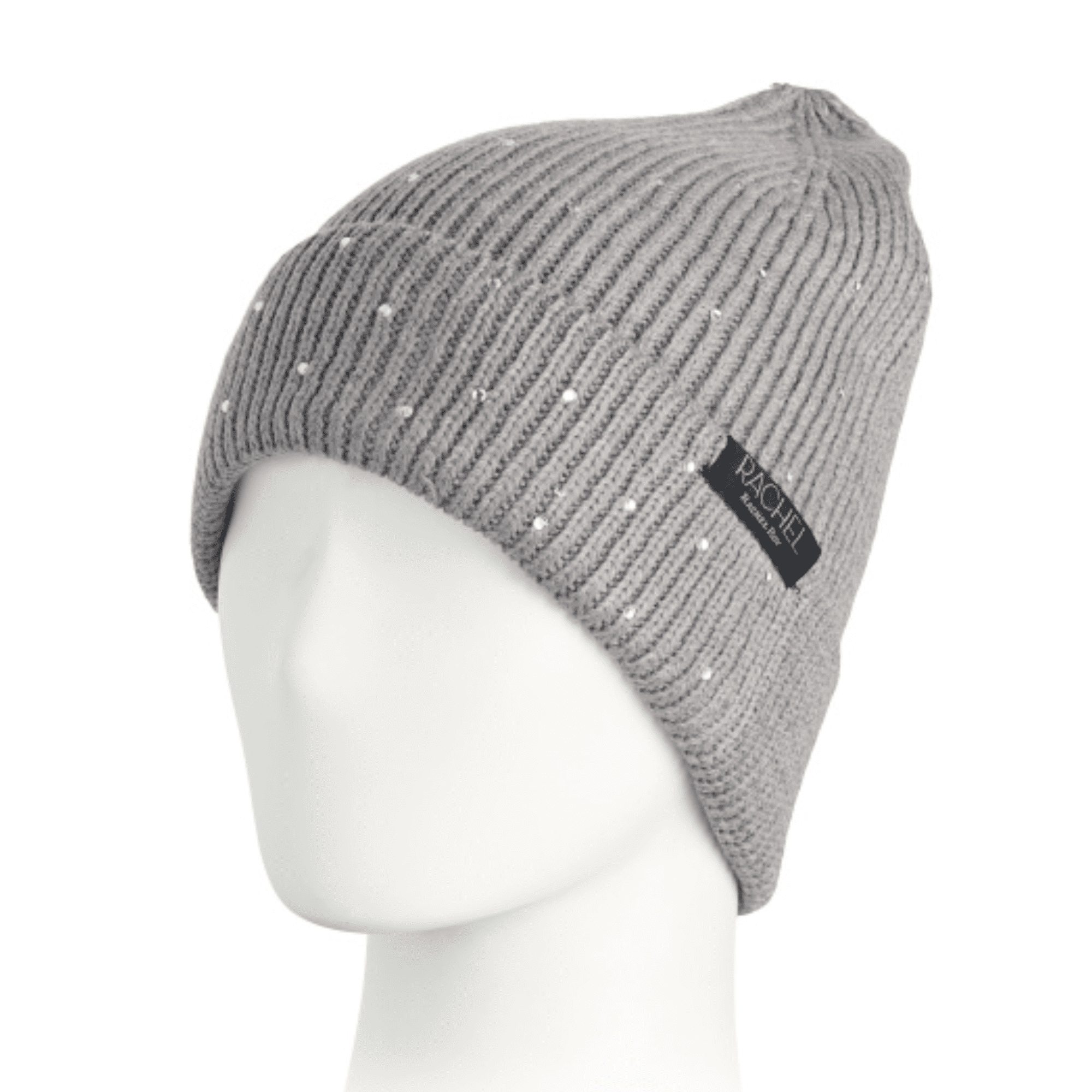 Gray Rhinestone Embellished Cap Grey Cotton Baseball Cap: Rhinestone Flower Applique Bling  main image 4