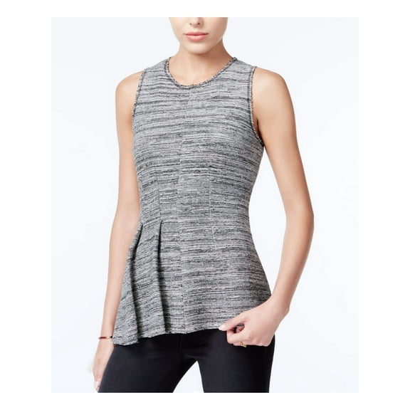 RACHEL ROY Womens Black Sleeveless Jewel Neck Top Size: 8