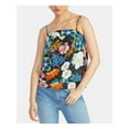 thumbnail image 1 of RACHEL ROY Womens Blue Double-layer Floral Spaghetti Strap Square Neck Top S, 1 of 2