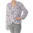 thumbnail image 1 of RACHEL ROY Womens Gray Twisted Printed Long Sleeve V Neck Top 6, 1 of 2