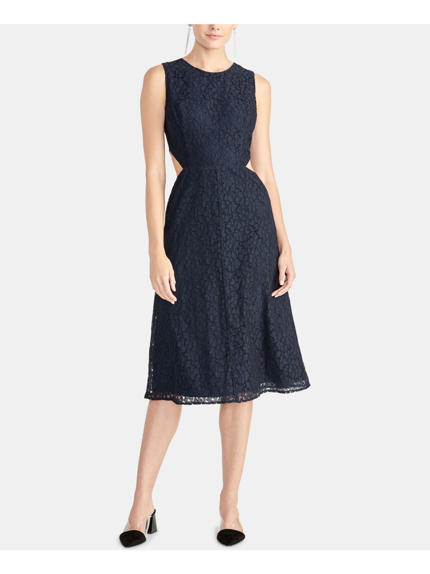 knee length dresses for ladies Fit And Flare Knit Midi Dress Aqua – Roland Mouret