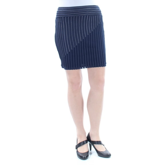 RACHEL ROY Womens Navy Striped Above The Knee Pencil Skirt Size: M