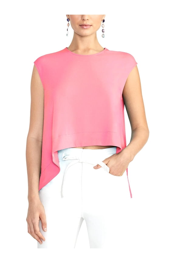 RACHEL ROY Womens Pink Cap Sleeve Crop Top Size: XXL