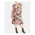 thumbnail image 1 of RACHEL ROY Womens White Short Sleeve Below The Knee Hi-Lo Dress Plus Size: 18W, 1 of 2