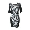 thumbnail image 1 of RACHEL Rachel Roy Womens Black Ikat-Print Bodycon Dress S, 1 of 1
