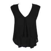 RACHEL Rachel Roy Womens Black Layered Sleeveless Top S
