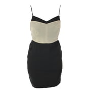 RACHEL Rachel Roy Womens Black Spaghetti-Strap Snake-Embossed Panel Dress 8
