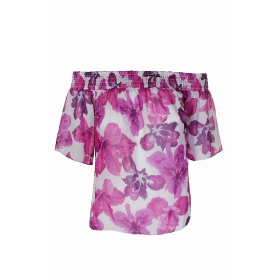 RACHEL Rachel Roy Womens Floral-Print One-Shoulder Top XS