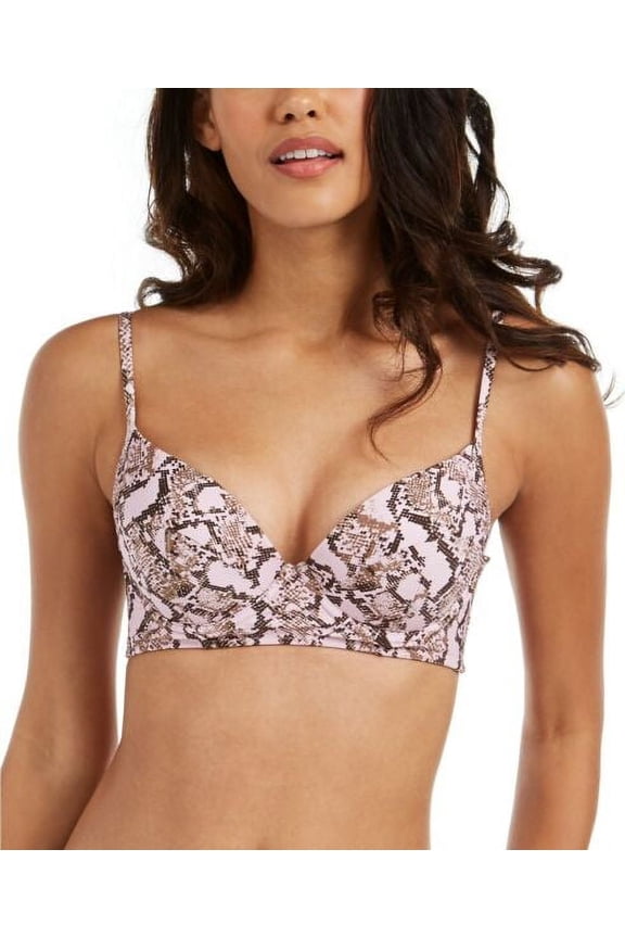 Womens Python-Print Underwire Bikini Top