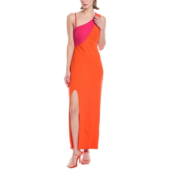 RACHEL ROY Women's Phoenix Asymmetrical One Shoulder Front Slit Maxi Dress (Red, S)