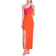 RACHEL ROY Women's Phoenix Asymmetrical One Shoulder Front Slit Maxi Dress Red, S