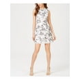 thumbnail image 1 of RACHEL ZOE $445 Womens New 1315 White Printed Sequined Fit + Flare Dress 6 B+B, 1 of 2
