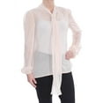thumbnail image 1 of RACHEL ZOE $99 Womens New 1010 Pink Polka Dot Tie Long Sleeve Blouse S B+B, 1 of 2