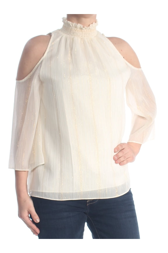 $99 Womens New 1297 Ivory Pinstripe Tunic Top XS B+B