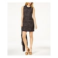 thumbnail image 1 of RACHEL ZOE Womens Navy Faux Leather Trim Tweed Sleeveless Sheath Dress 6, 1 of 3