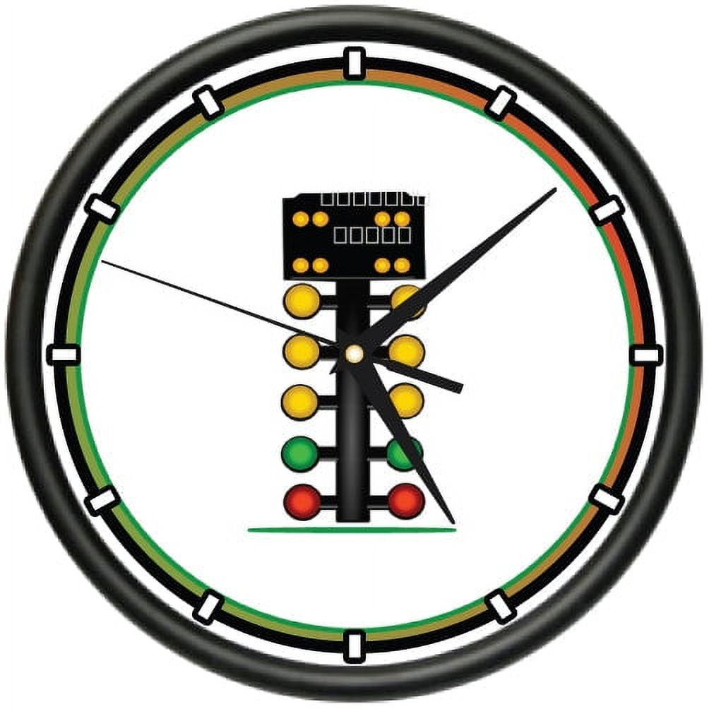 RACING CHRISTMAS TREE Wall Clock Xmas race drag racers stock car gift