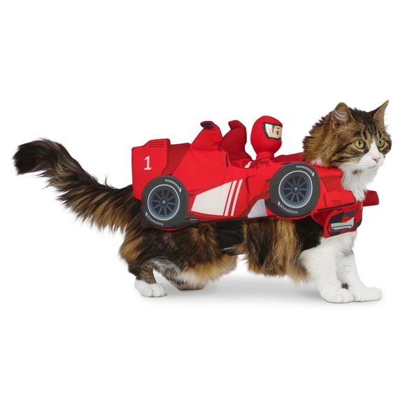 Vibrant Life Halloween Racing Driver Costume for Dogs and Cats, Red, S