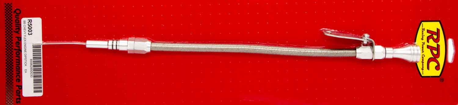 RACING POWER CO BBC Polished Flex Tube Engine Oil Dipstick P/N R5003