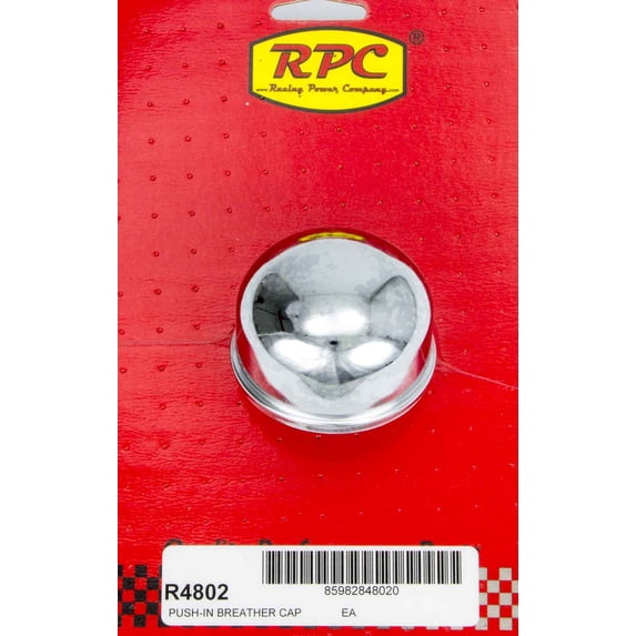 RACING POWER CO Chrome Oil Filler Tubes Round Push-In Breather P/N R4802