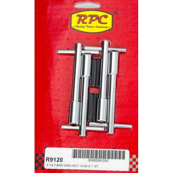RACING POWER CO Chrome Wing Nuts Stud Valve Cover Fastener 4 pc P/N R9120
