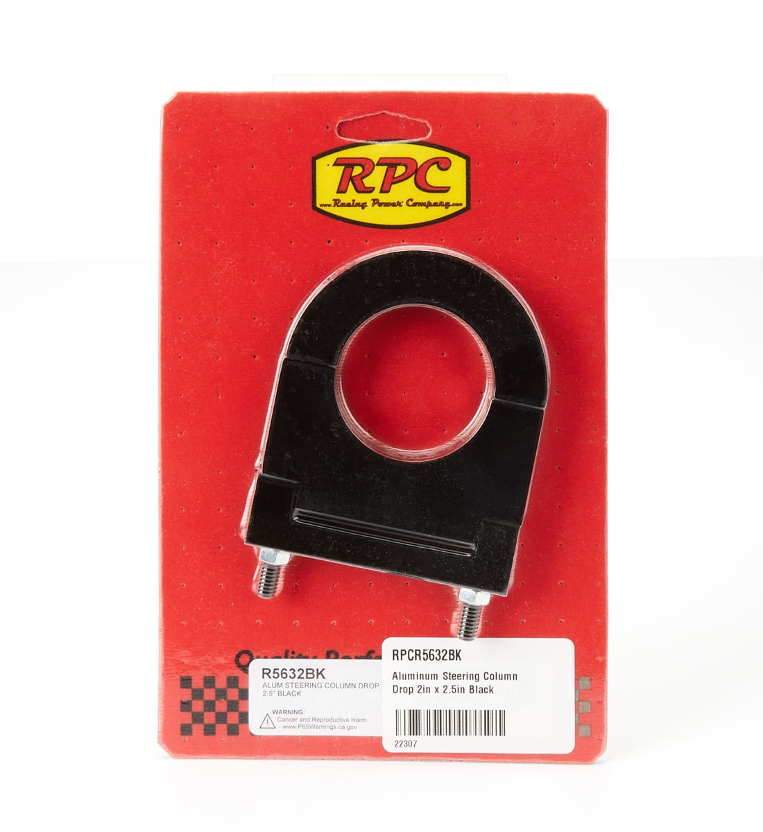 RACING POWER CO-PACKAGED Aluminum Steering Column Drop 2in x 2.5in Black partNumber: R5632BK