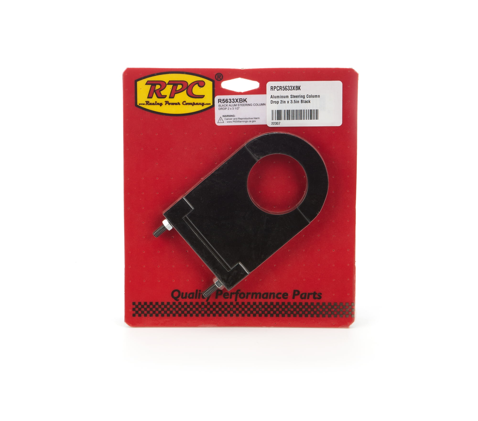 RACING POWER CO-PACKAGED Aluminum Steering Column Drop 2in x 3.5in Black partNumber: R5633XBK