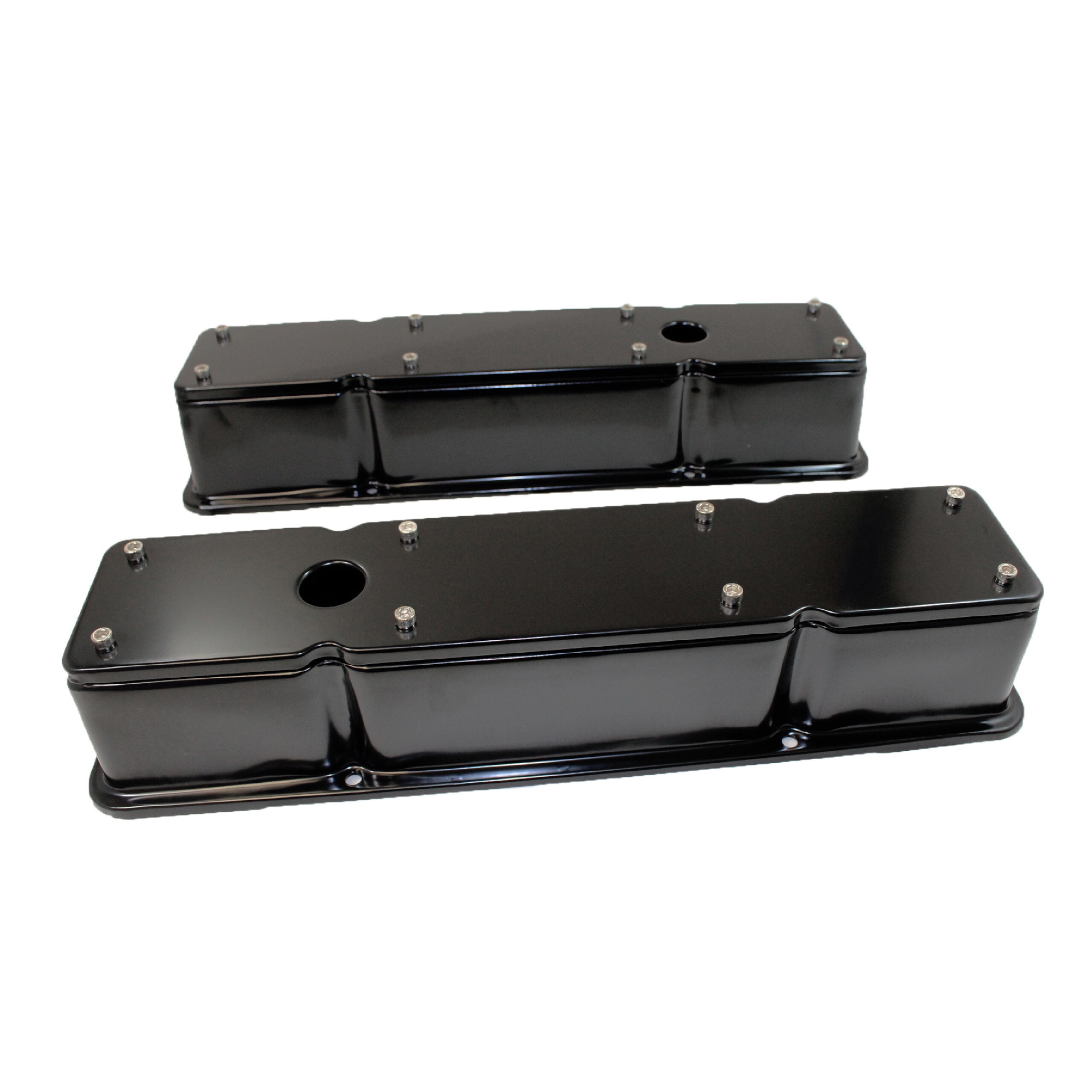 RACING POWER CO-PACKAGED SBC Valve Covers Tall 2 Piece Black partNumber: R9769BK