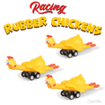 thumbnail image 1 of RACING RUBBER CHICKENS 3 PIece Set - Archie McPhee, 1 of 3
