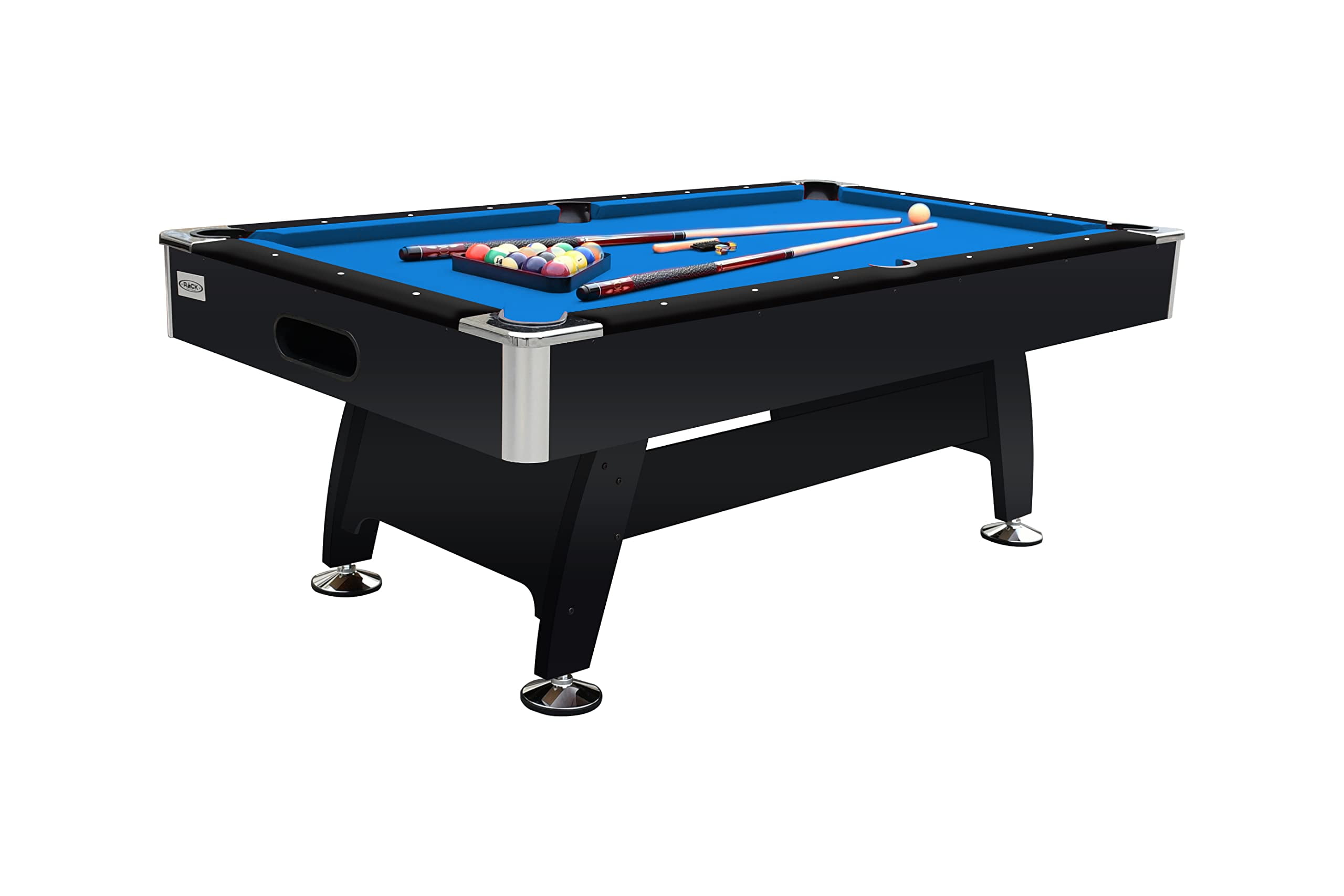 Hathaway Hustler 8 ft. Pool Table with Blue Felt, Internal Ball Return  System, Easy Assembly, Pool Cues and Chalk BG2520PB - The Home Depot
