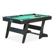 RACK Drogon 5.5 Foot Folding Classic Billiard Pool Table Game, Green/Black